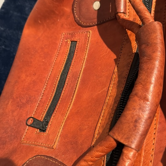 Brown Leather Small Duffel Bag - Picture 4 of 7